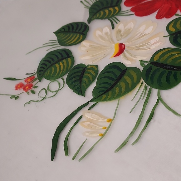 RARE and Vintage Hand Painted Flowers on Plastic Like Paper With Instructions - Picture 6 of 16